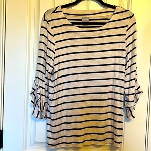 Navy & White stripped Work Shirt